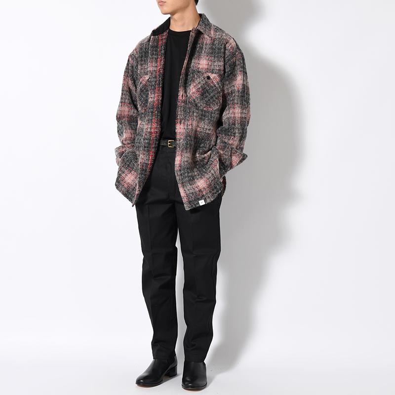 L/S WOOL BIG SHIRT "BILLY" -RED-