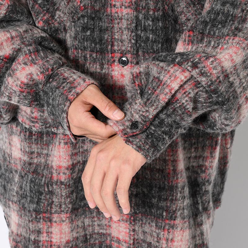 L/S WOOL BIG SHIRT "BILLY" -RED-