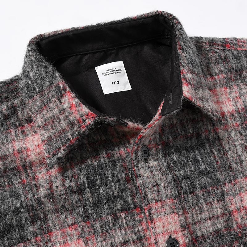 L/S WOOL BIG SHIRT "BILLY" -RED-