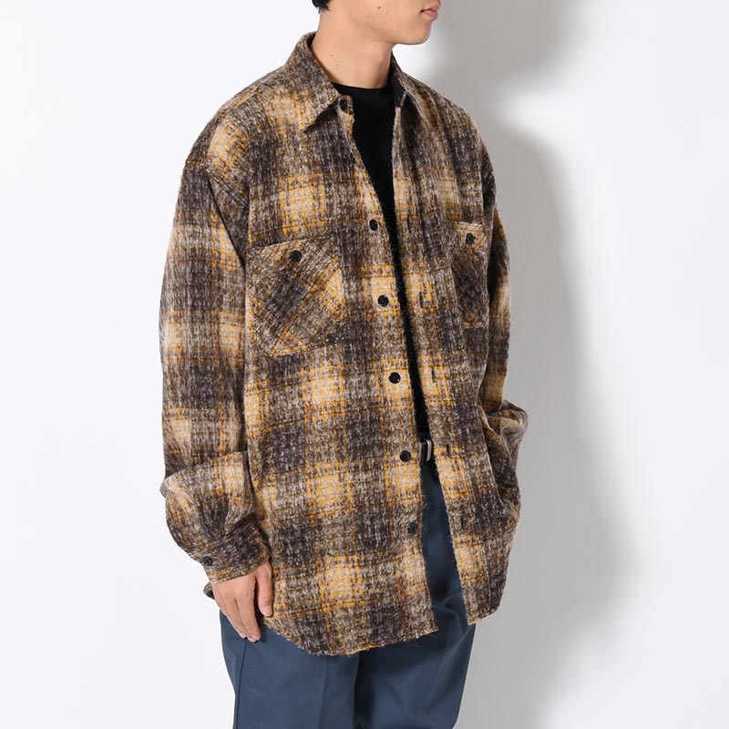 L/S WOOL BIG SHIRT "BILLY" -YELLOW-