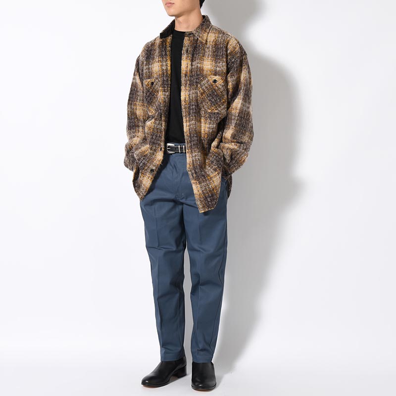 L/S WOOL BIG SHIRT "BILLY" -YELLOW-