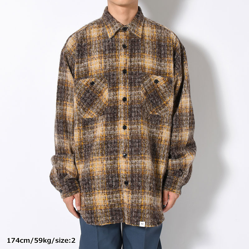 L/S WOOL BIG SHIRT "BILLY" -YELLOW-