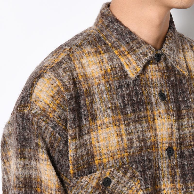 L/S WOOL BIG SHIRT "BILLY" -YELLOW-