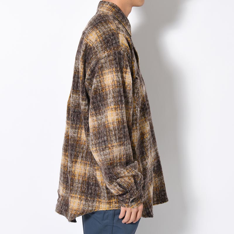 L/S WOOL BIG SHIRT "BILLY" -YELLOW-