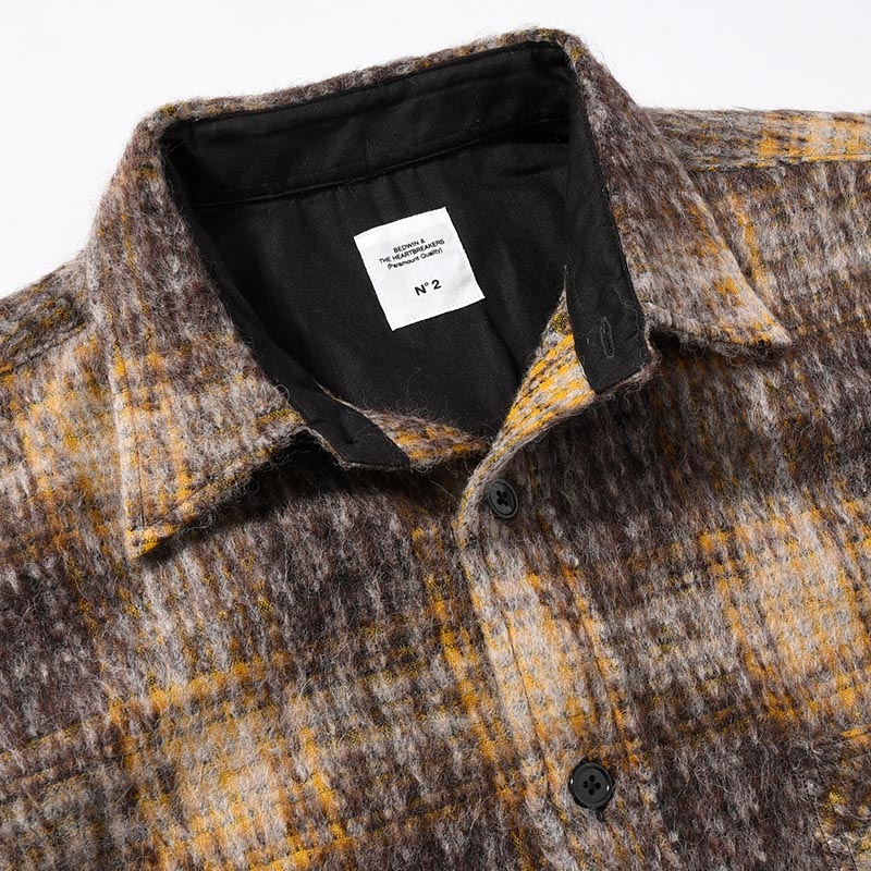 L/S WOOL BIG SHIRT "BILLY" -YELLOW-