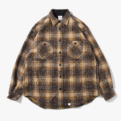 L/S WOOL BIG SHIRT "BILLY" -YELLOW-