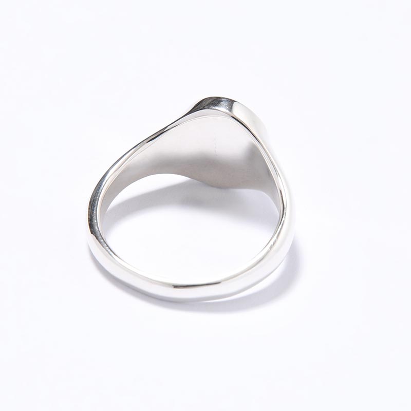 SIGNET OVAL RING / ONYX -SILVER-