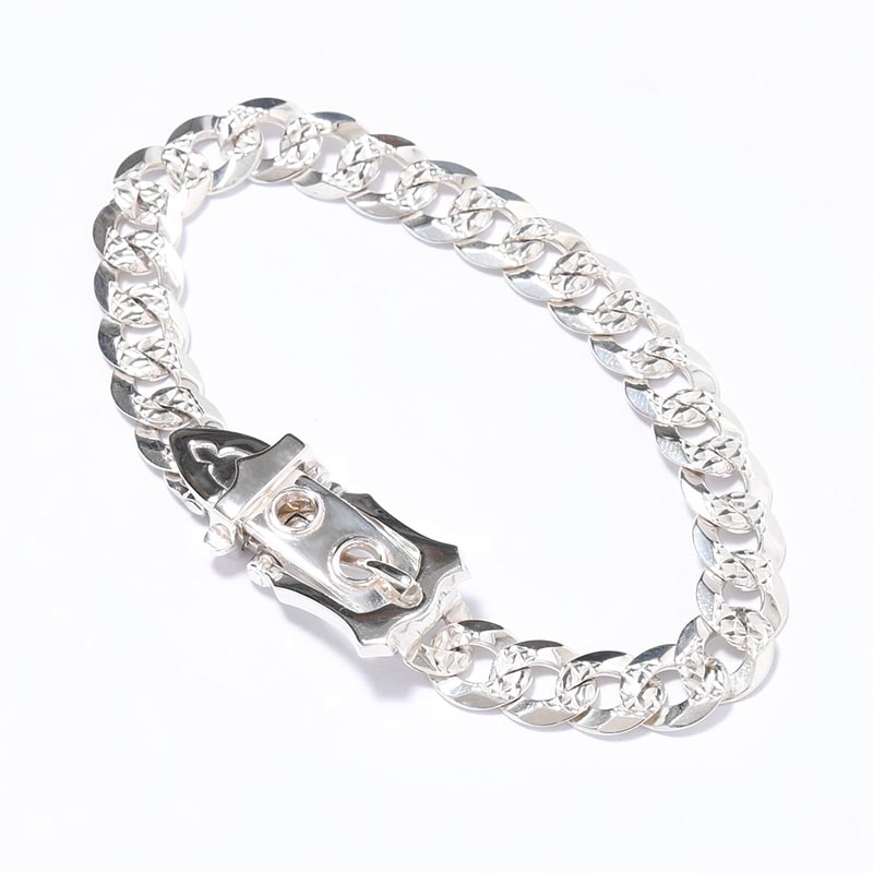 NEW CURB CHAIN VICTORIAN BUCKLE BRACE -SILVER-