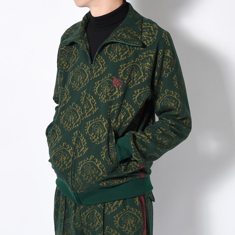 "CURLED UP DRAGON" TRACK JACKET -DARK GREEN-