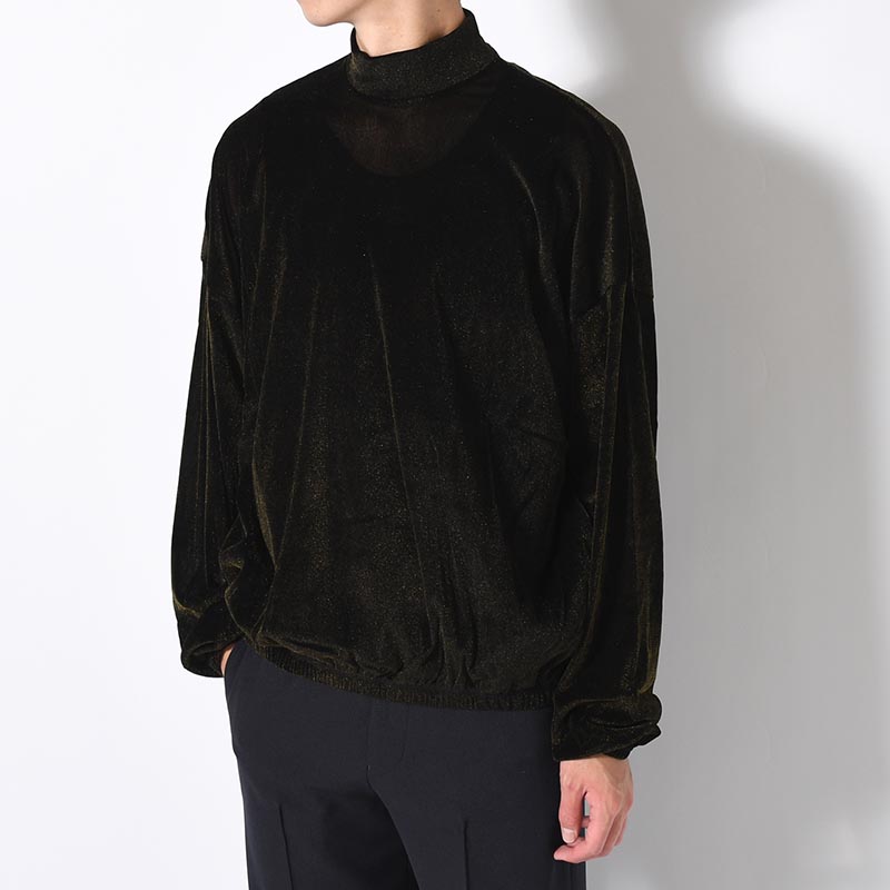 SHINY VELOUR MOCKNECK -GOLD-