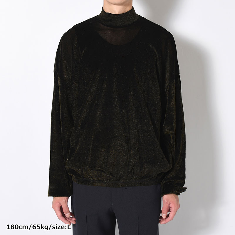 SHINY VELOUR MOCKNECK -GOLD-