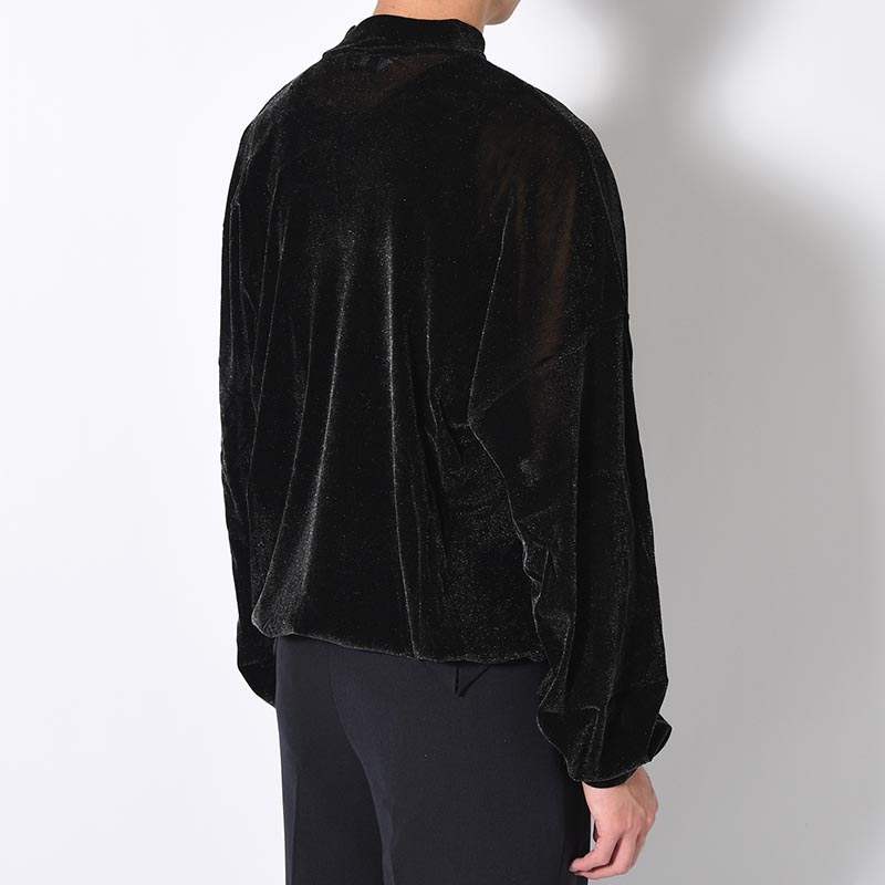 SHINY VELOUR MOCKNECK -SILVER-