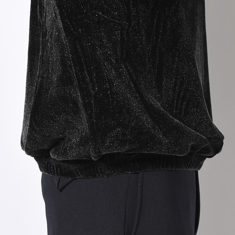 SHINY VELOUR MOCKNECK -SILVER-