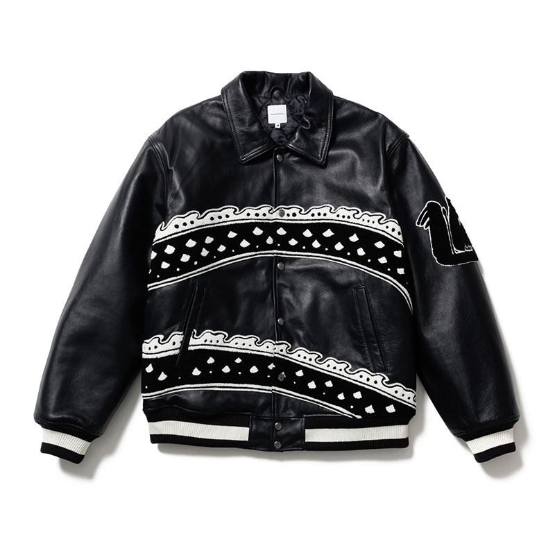 × AVILEX "EASTEND DRAGON" VARSITY JACKET -BLACK-