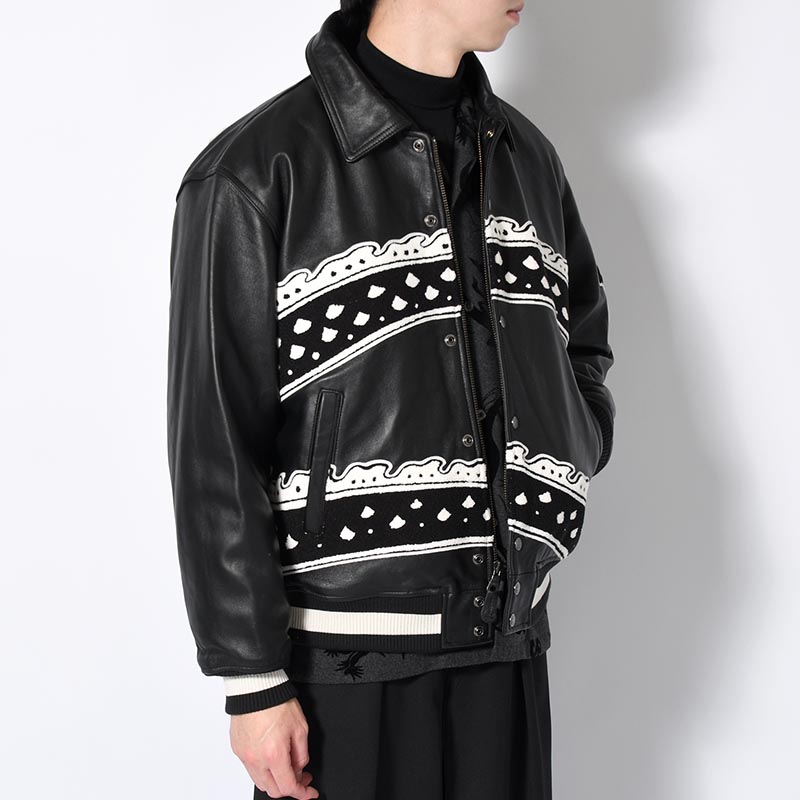 × AVILEX "EASTEND DRAGON" VARSITY JACKET -BLACK-