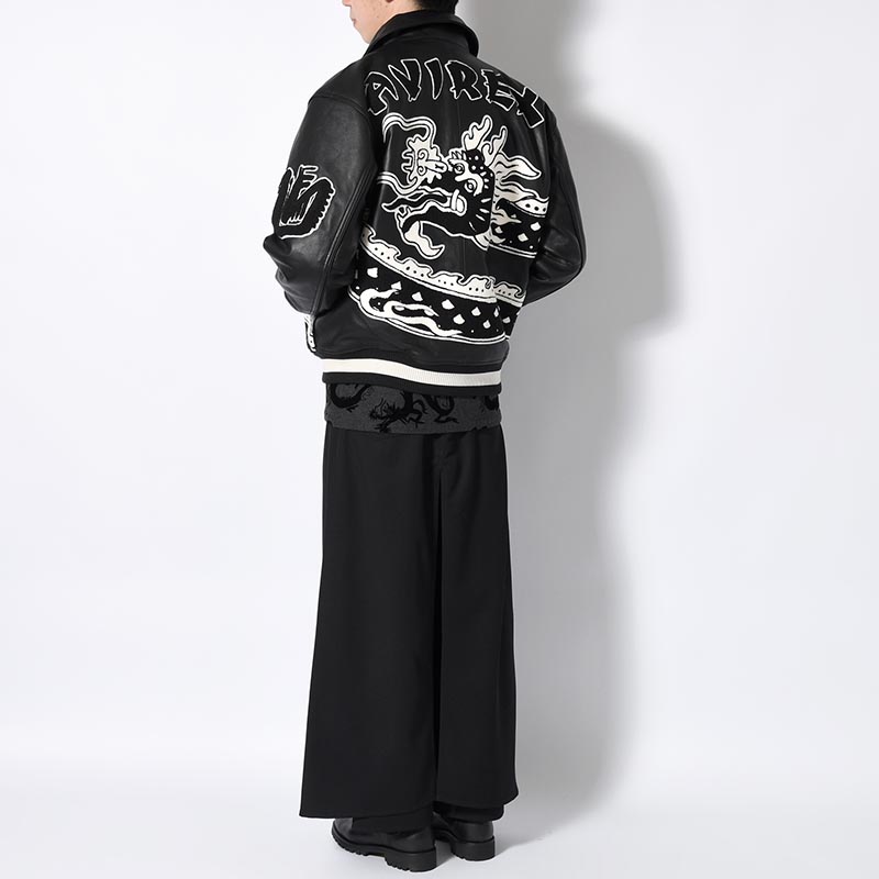 × AVILEX "EASTEND DRAGON" VARSITY JACKET -BLACK-