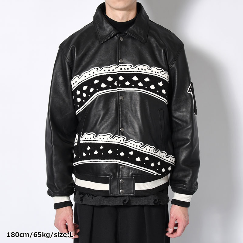 × AVILEX "EASTEND DRAGON" VARSITY JACKET -BLACK-