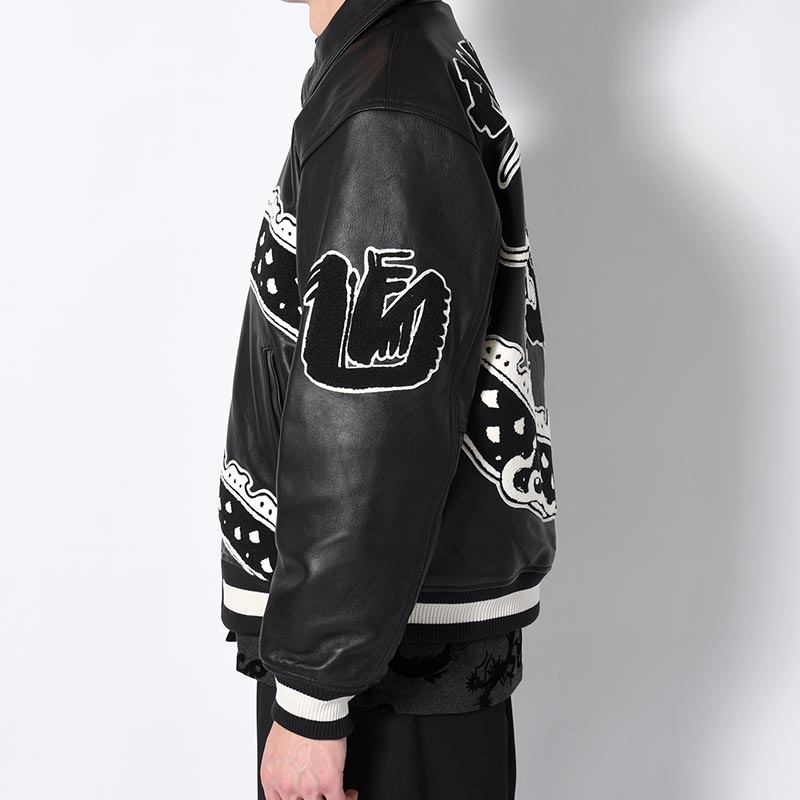 × AVILEX "EASTEND DRAGON" VARSITY JACKET -BLACK-