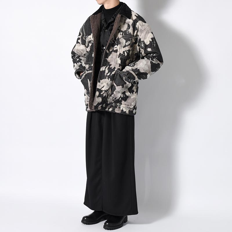 DENIM BOA COVERALL -BLEACH BLACK-