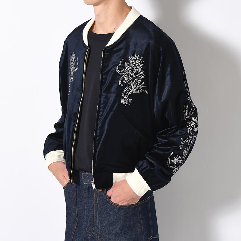 "EASTEND DRAGON" SOUVENIR JACKET -NAVY×DARK GREEN-