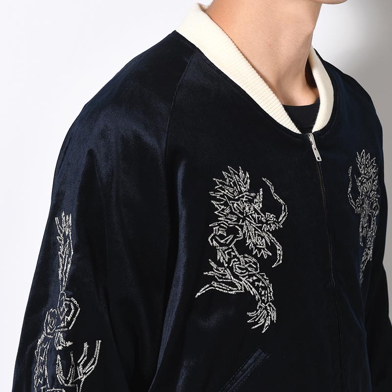 "EASTEND DRAGON" SOUVENIR JACKET -NAVY×DARK GREEN-