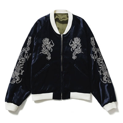 "EASTEND DRAGON" SOUVENIR JACKET -NAVY×DARK GREEN-