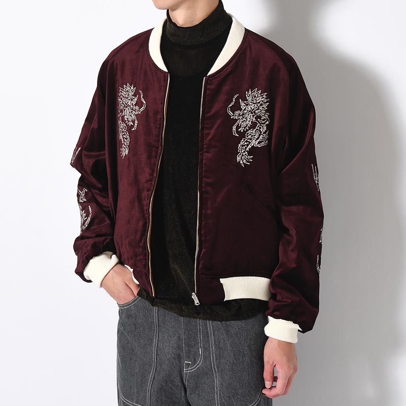 "EASTEND DRAGON" SOUVENIR JACKET -BORDEAUX×BROWN-