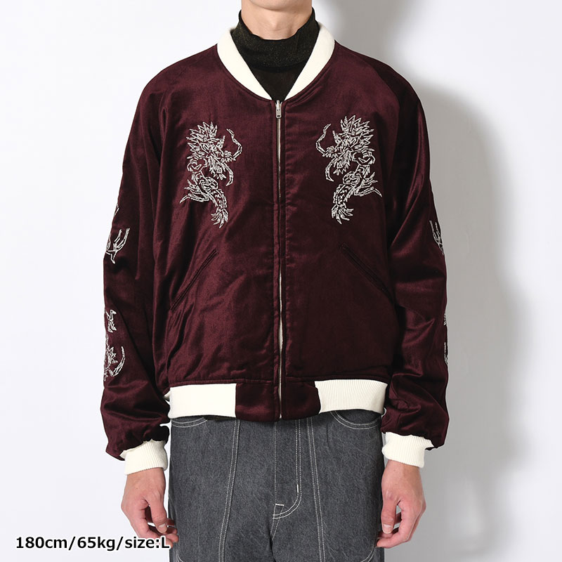 "EASTEND DRAGON" SOUVENIR JACKET -BORDEAUX×BROWN-