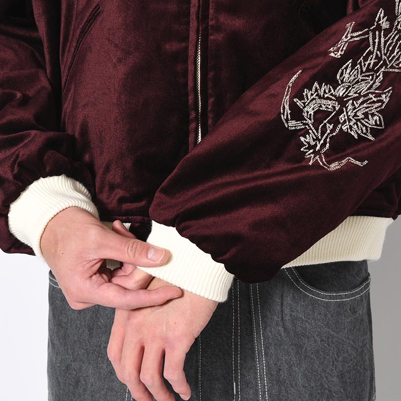 "EASTEND DRAGON" SOUVENIR JACKET -BORDEAUX×BROWN-