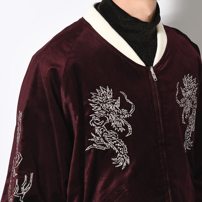 "EASTEND DRAGON" SOUVENIR JACKET -BORDEAUX×BROWN-