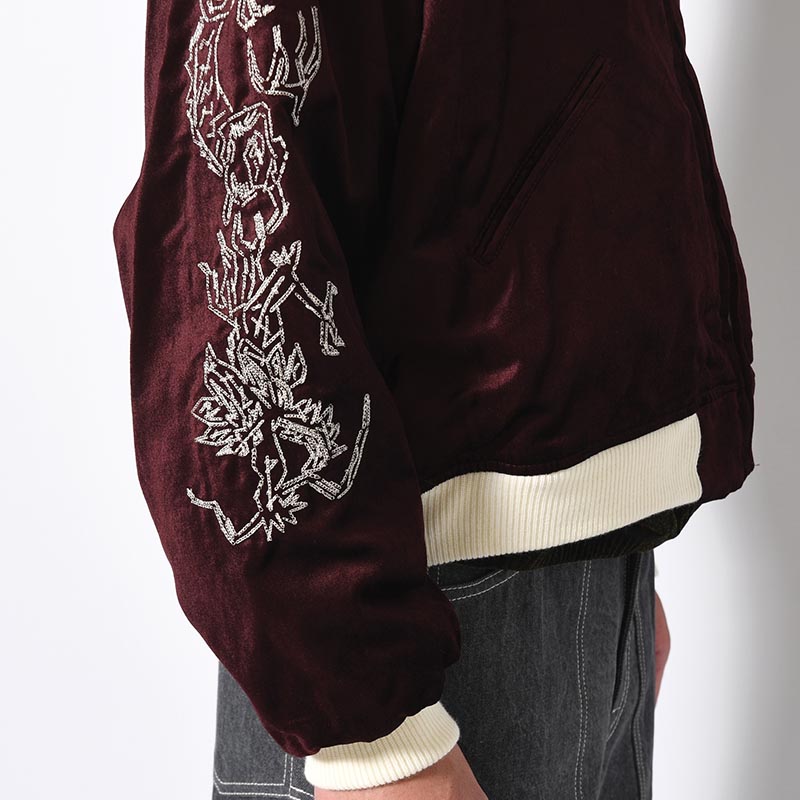 "EASTEND DRAGON" SOUVENIR JACKET -BORDEAUX×BROWN-