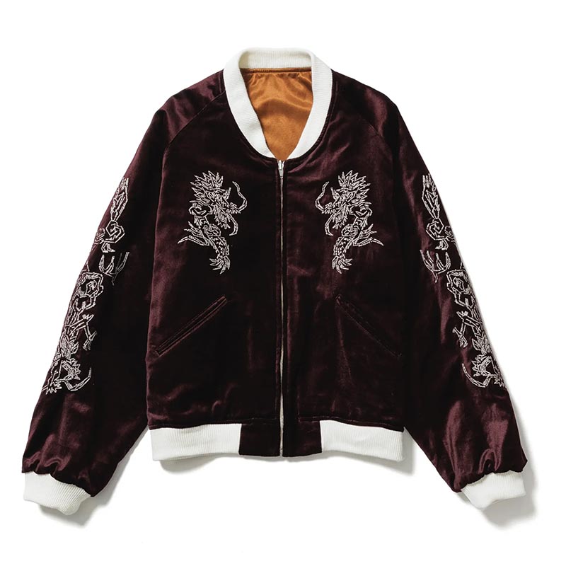 "EASTEND DRAGON" SOUVENIR JACKET -BORDEAUX×BROWN-