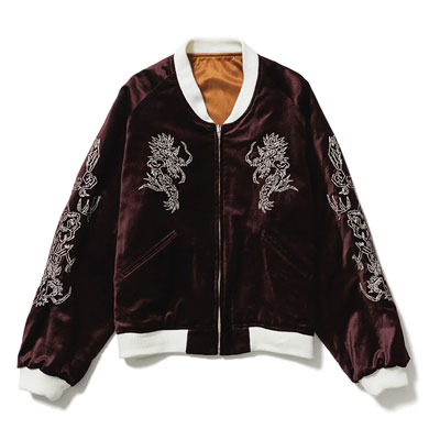 "EASTEND DRAGON" SOUVENIR JACKET -BORDEAUX×BROWN-