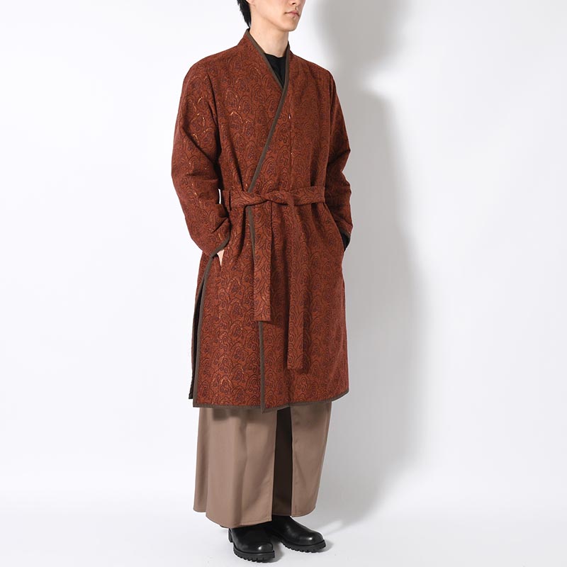 "SHUMISEN" JQ NAGAGI COAT -DARK BROWN × BORDEAUX-