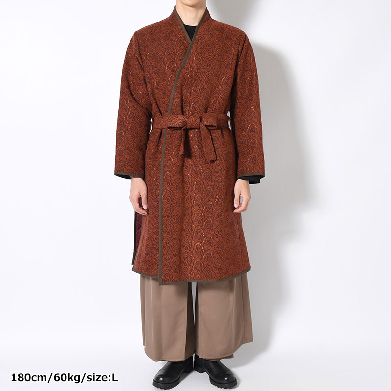 "SHUMISEN" JQ NAGAGI COAT -DARK BROWN × BORDEAUX-