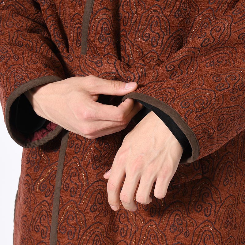 "SHUMISEN" JQ NAGAGI COAT -DARK BROWN × BORDEAUX-