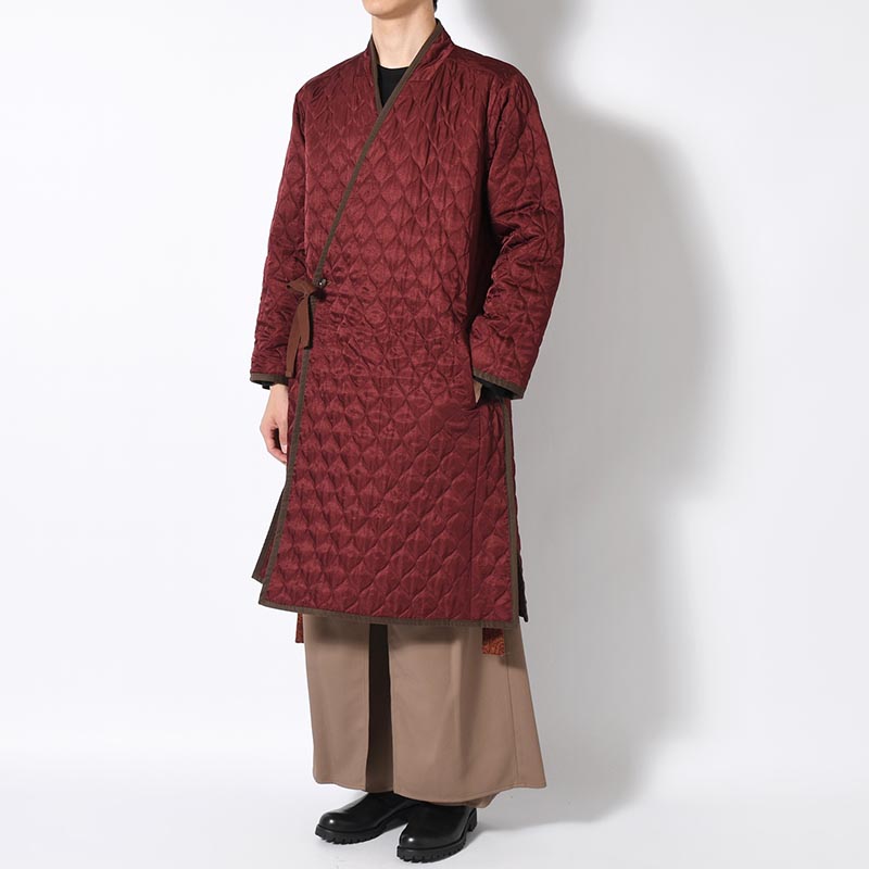 "SHUMISEN" JQ NAGAGI COAT -DARK BROWN × BORDEAUX-