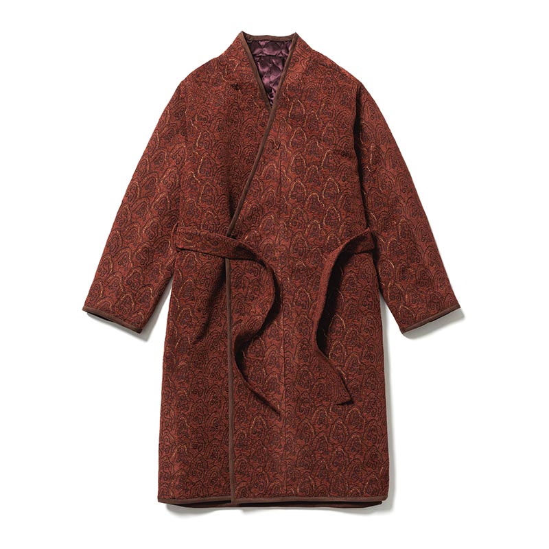 "SHUMISEN" JQ NAGAGI COAT -DARK BROWN × BORDEAUX-