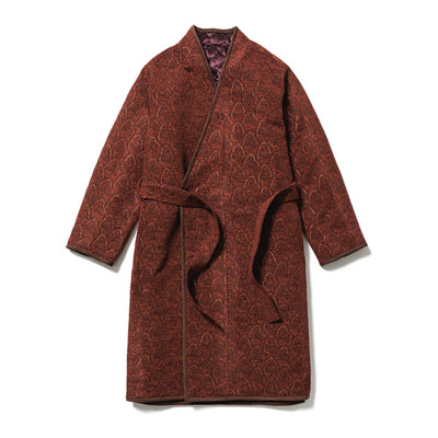 "SHUMISEN" JQ NAGAGI COAT -DARK BROWN × BORDEAUX-