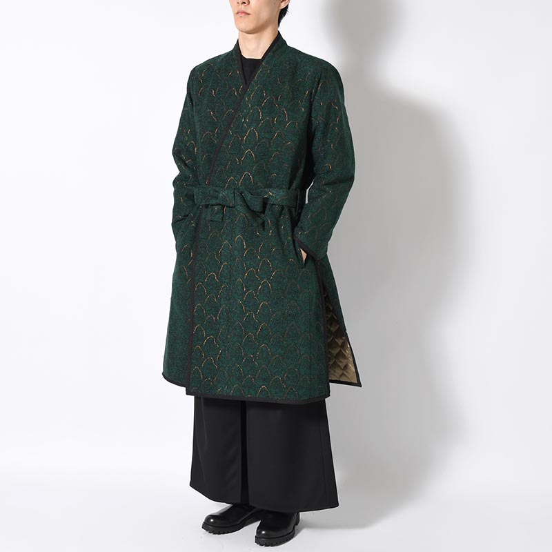 "SHUMISEN" JQ NAGAGI COAT -DARK GREEN × OLIVE-