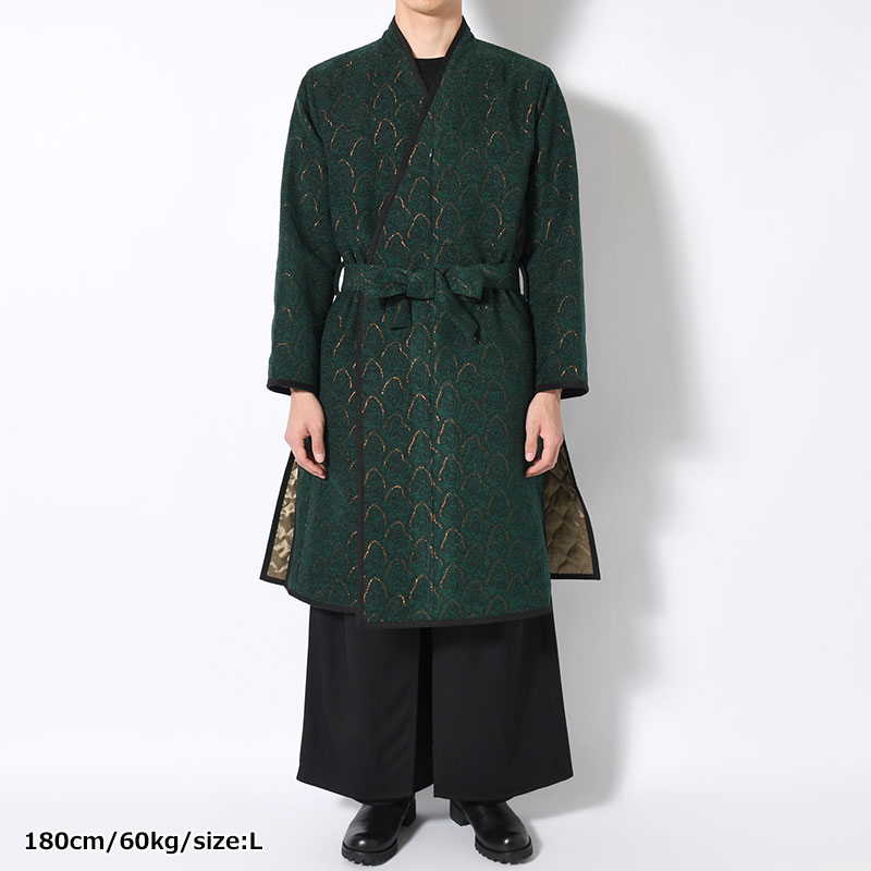 "SHUMISEN" JQ NAGAGI COAT -DARK GREEN × OLIVE-