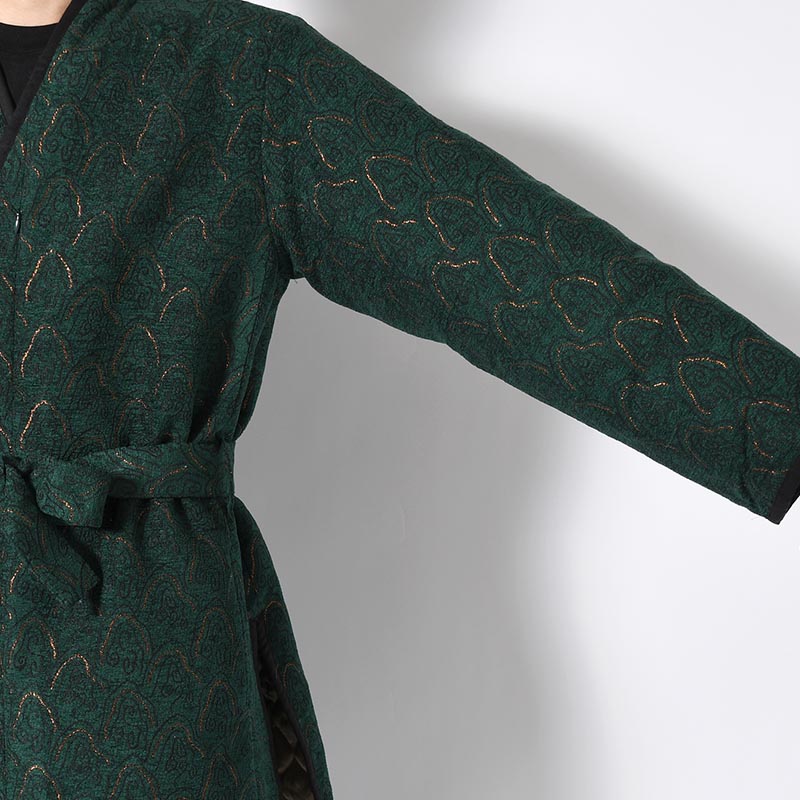 "SHUMISEN" JQ NAGAGI COAT -DARK GREEN × OLIVE-