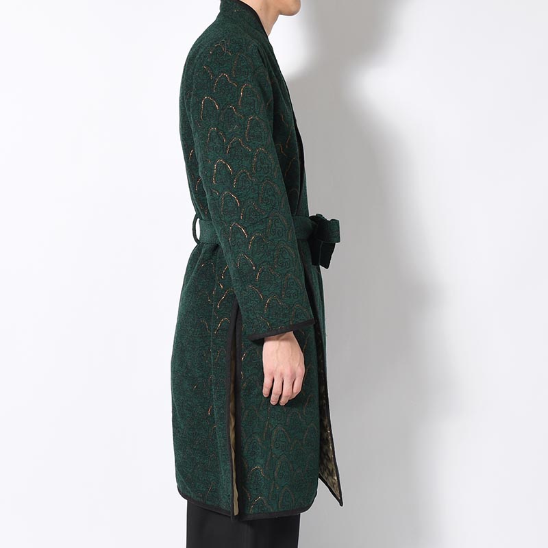 "SHUMISEN" JQ NAGAGI COAT -DARK GREEN × OLIVE-