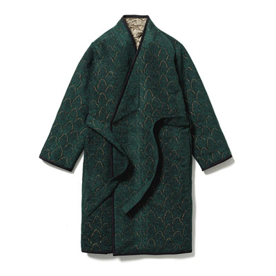 "SHUMISEN" JQ NAGAGI COAT -DARK GREEN × OLIVE-