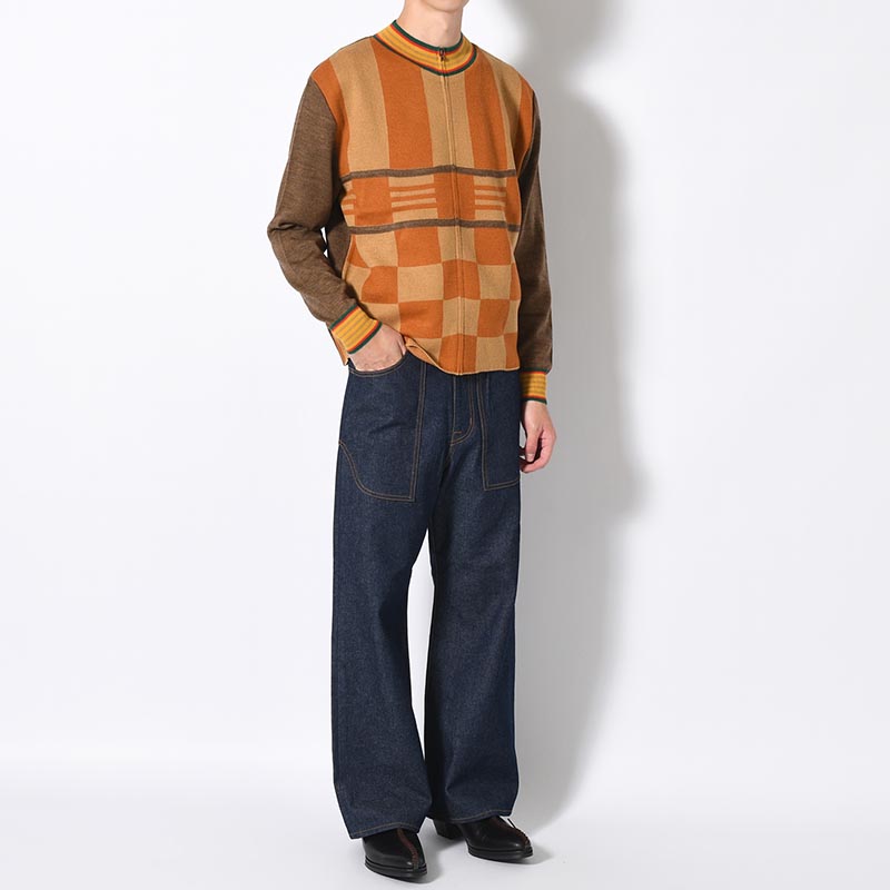 ZIP UP CYCLIST KNIT -BROWN-