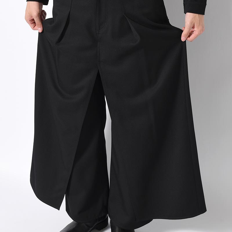 "HAKAMA" LAYERED PANTS -BLACK-