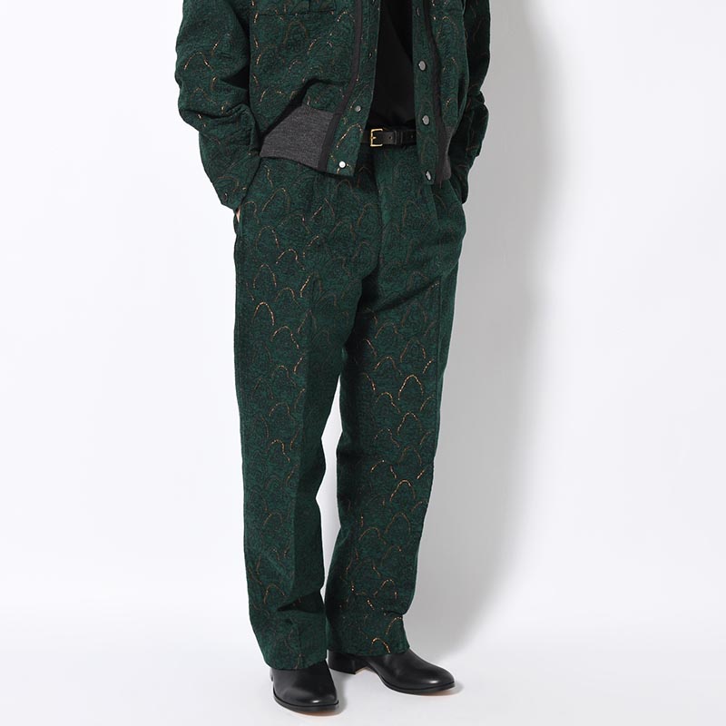 "SHUMISEN" JQ WIDE SLACKS -DARK GREEN-