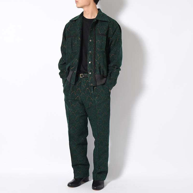 "SHUMISEN" JQ WIDE SLACKS -DARK GREEN-