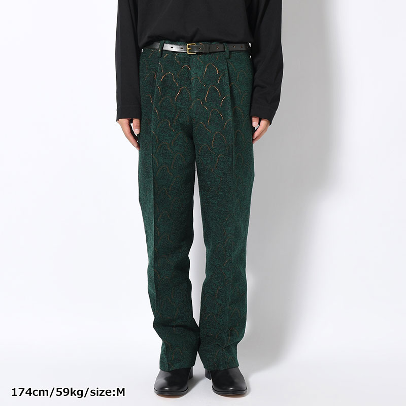 "SHUMISEN" JQ WIDE SLACKS -DARK GREEN-