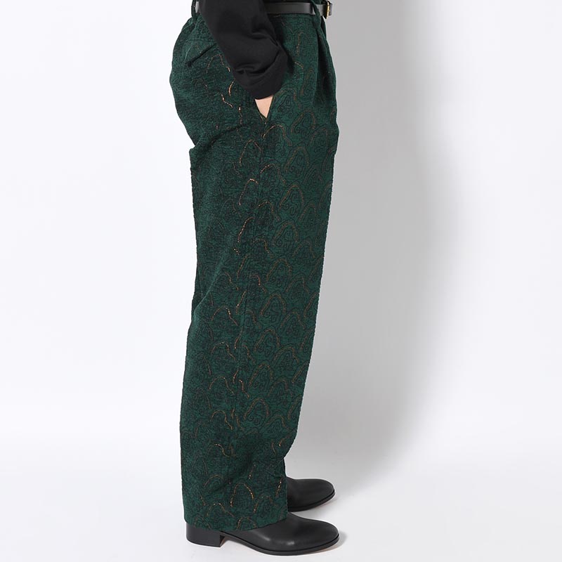 "SHUMISEN" JQ WIDE SLACKS -DARK GREEN-